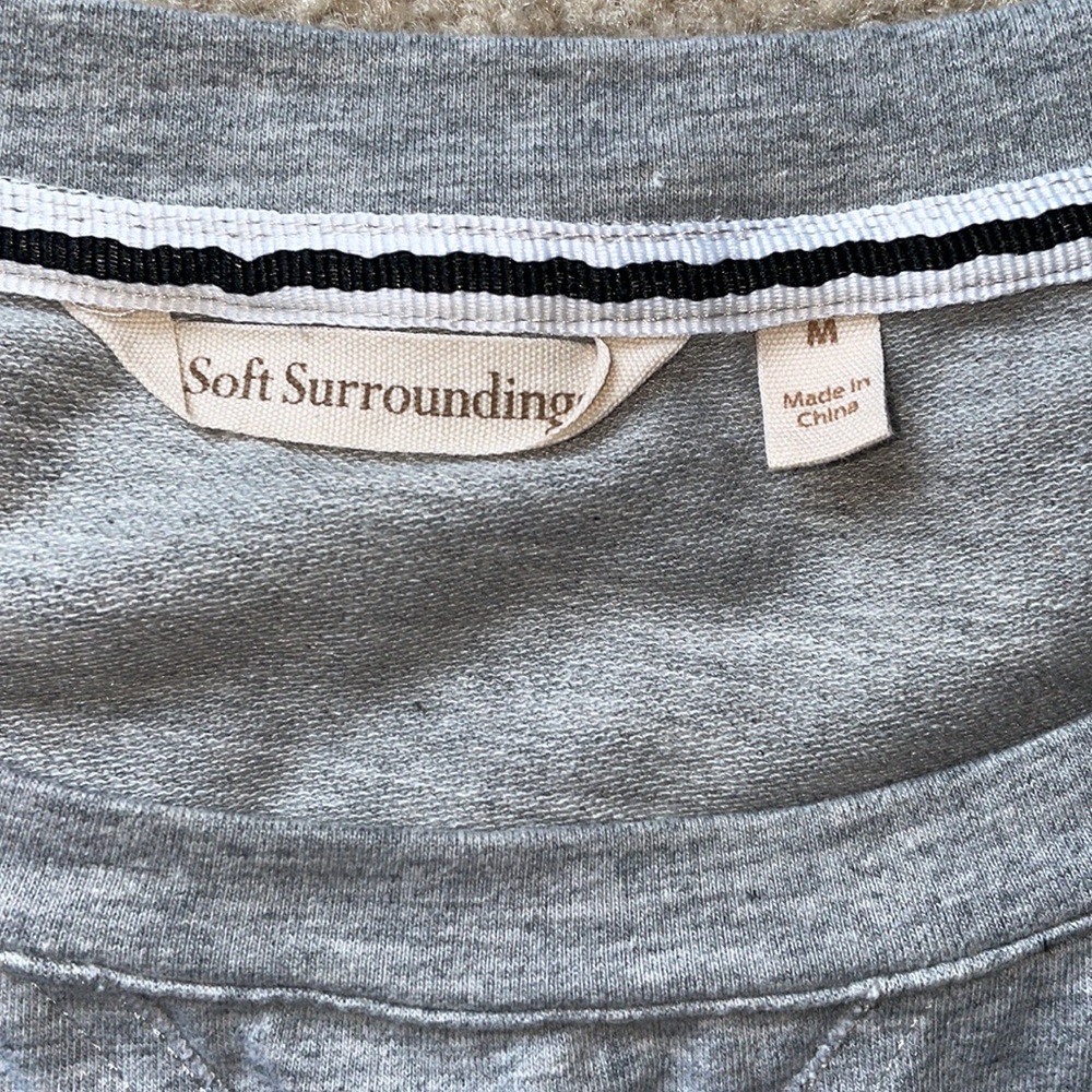 Soft Surroundings Corryn Gray White Split Cuff Sw… - image 7